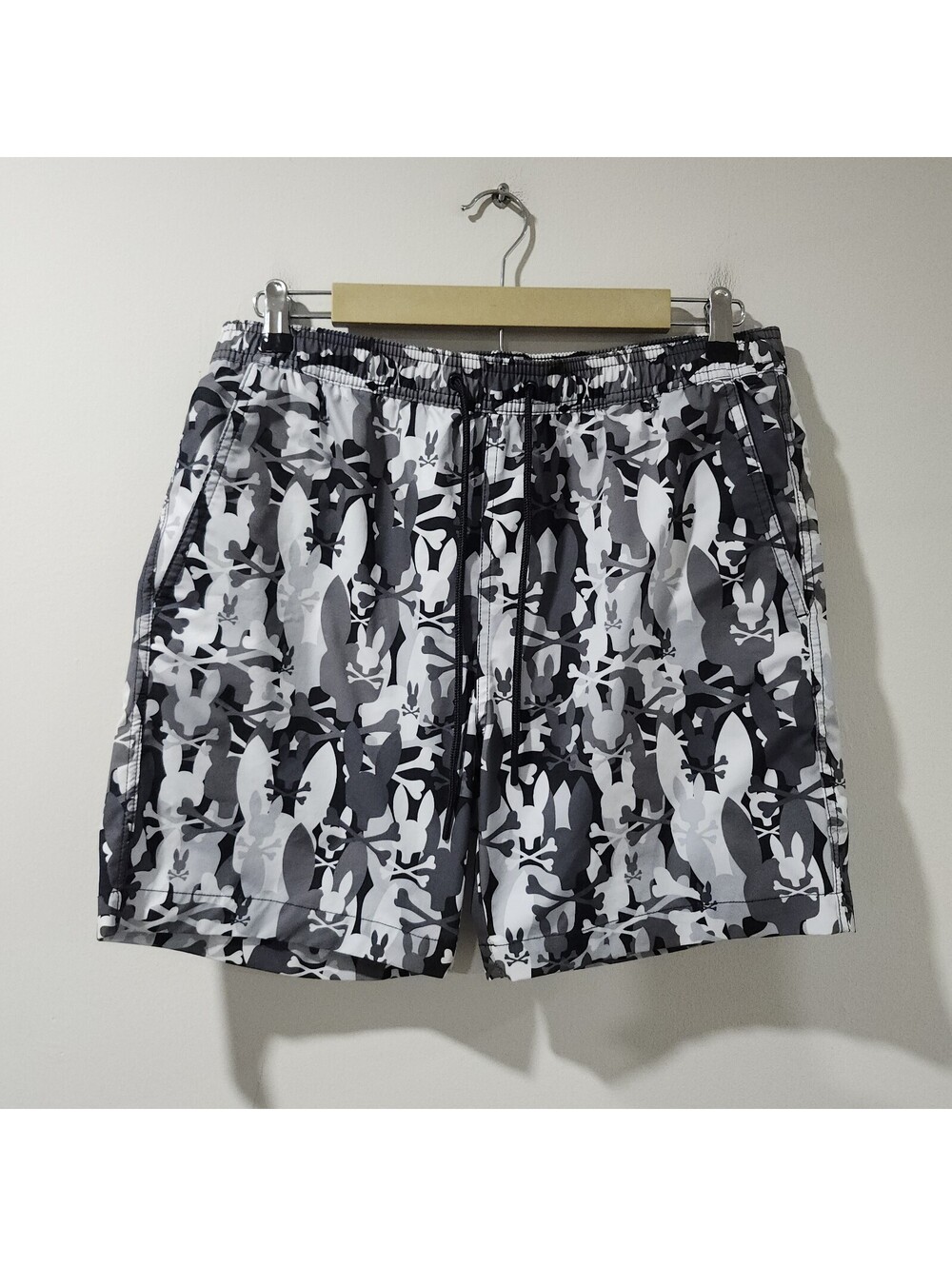 Psycho Bunny Swim Trunks Shorts All Over Logo Summer Beach Outdoor Mens Medium